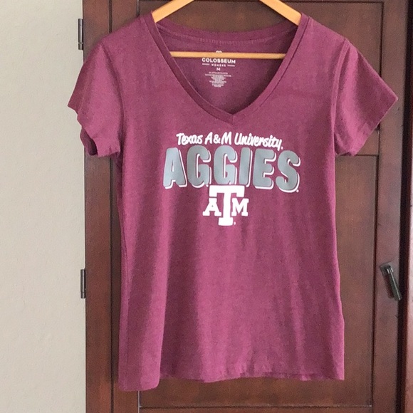 🔴SALE Colosseum Womens Texas A&M Vneck tee, size medium - Picture 1 of 6